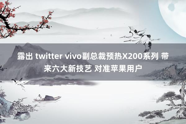 露出 twitter vivo副总裁预热X200系列 带来六大新技艺 对准苹果用户
